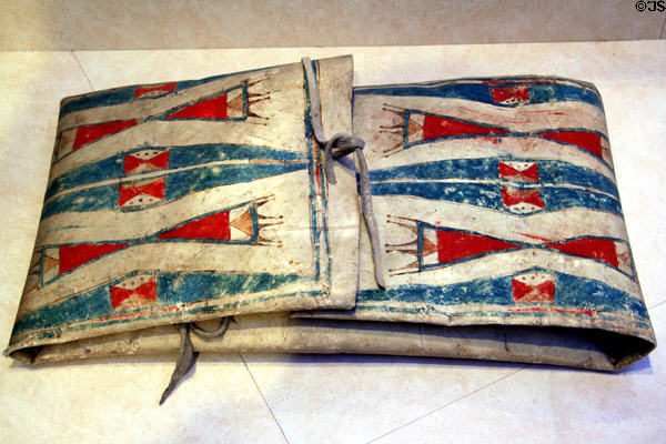 Cheyenne painted parfleche bag (1920) at Denver Art Museum. Denver, CO.