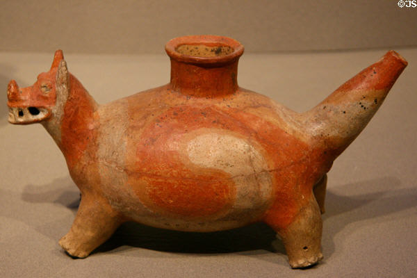 Quapaw dog effigy pot (16thC) from Southeastern USA at Denver Art Museum. Denver, CO.
