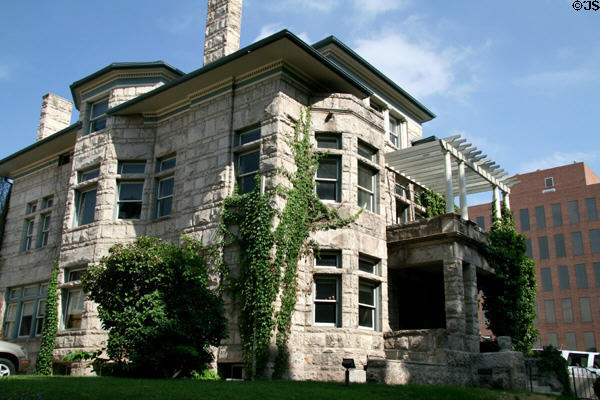 Granite block mansion (1895) (825 Logan St.) in Quality Hill. Denver, CO.