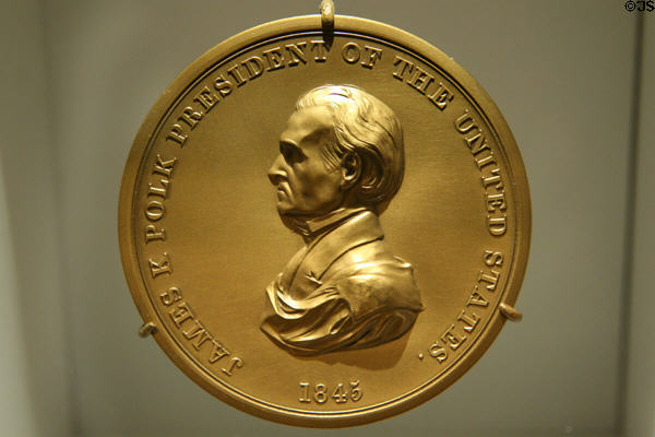 James K. Polk peace medal (1931) by U.S. Mint at Colorado History Museum. Denver, CO.