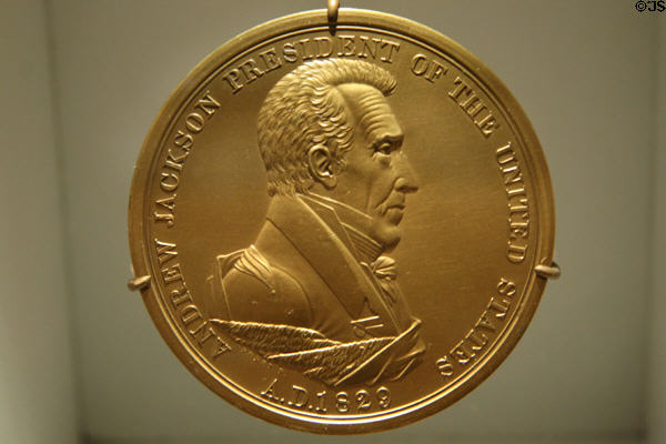 Andrew Jackson peace medal (1931) by U.S. Mint at Colorado History Museum. Denver, CO.