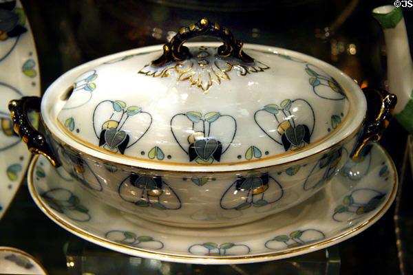 Glasgow-style tulip pattern table service (c1905) by George Logan made by Keeling & Co., England at Kirkland Museum. Denver, CO.