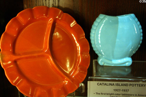 Catalina Island Pottery (1929) first bright dinnerware in America at Kirkland Museum. Denver, CO.