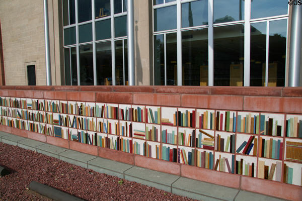 Mural (1981) representing books by Barry Rose at old Denver Public Library wing. Denver, CO.