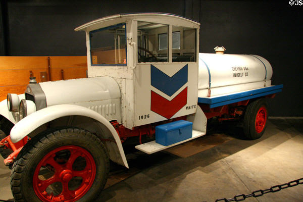 White tank truck (1926) at Forney Museum. Denver, CO.