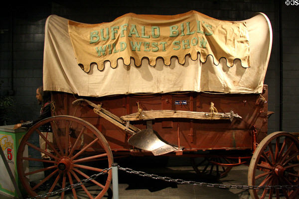 Covered wagon once used in Buffalo Bill's Wild West Show at Forney Museum. Denver, CO.