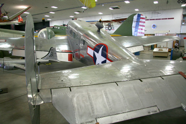 Tail-view of Beech UC-45 Expeditor (1940) at Wings Over the Rockies Museum. Denver, CO.