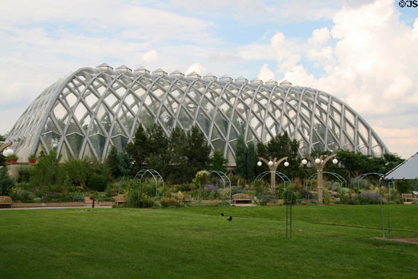 Boettcher Conservatory (1966) at Denver Botanic Gardens, largest such space within USA. Denver, CO.