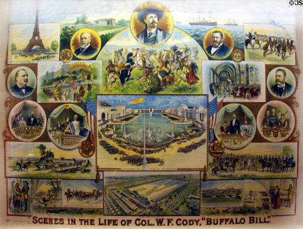 Poster of Scenes in the Life (up to 1894) of Col. W.F. Cody at Buffalo Bill Museum. Lookout Mountain, CO.