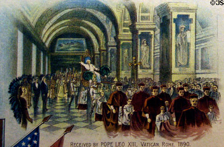 Cody received by Pope Leo XIII, Vatican, Rome, 1890, on Cody Scenes of Life poster. CO.