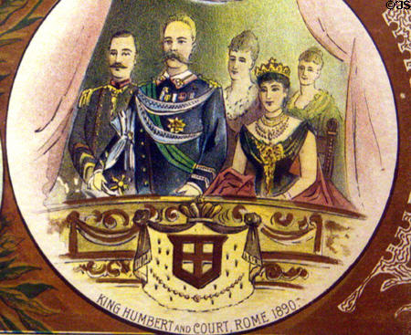 Cody before King Humbert & Court, Rome, 1890, on Cody Scenes of Life poster. CO.