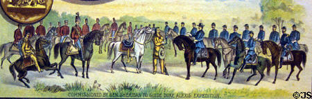 Cody commissioned by Gen. Sheridan to guide Duke Alexis expedition on Cody Scenes of Life poster. CO.