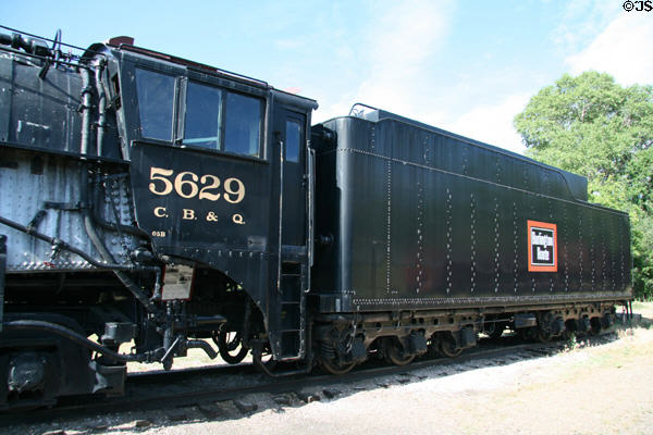 Cab & tender of CB&Q steam locomotive #5629 at Colorado Railroad Museum. CO.