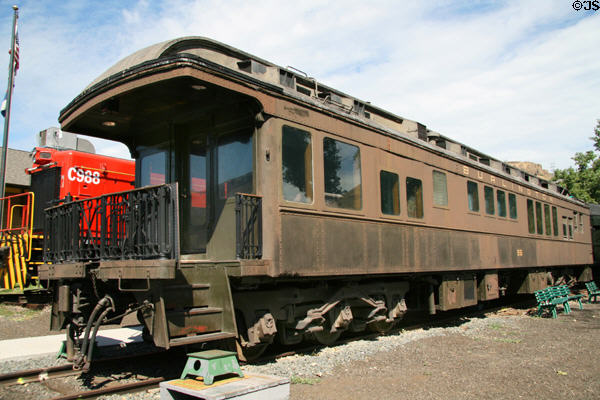 CB&Q business car #96 (1886, remodeled 1958) at Colorado Railroad Museum. CO.