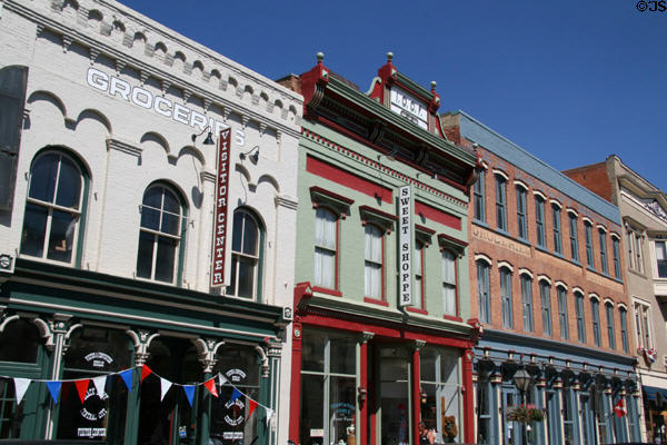 Former grocery store (now Visitor Center) (121 Main St.) & I.O.O.F. buildings on Main Street. Central City, CO.