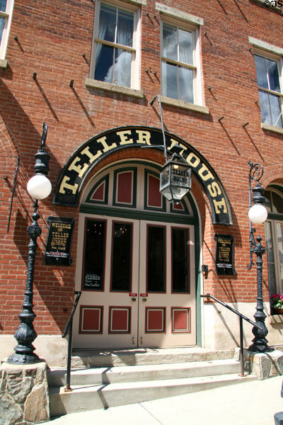 Entrance to Teller House, location of town's first phone in 1879. Central City, CO.