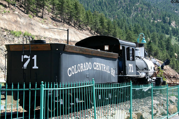Colorado Central Railroad steam locomotive #77. Black Hawk, CO.