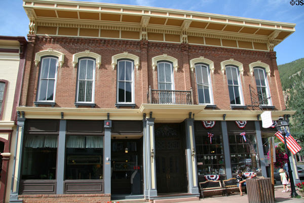 Italianate Cushman Block (1874) (502 & 500 6th St.) with balcony. Georgetown, CO.