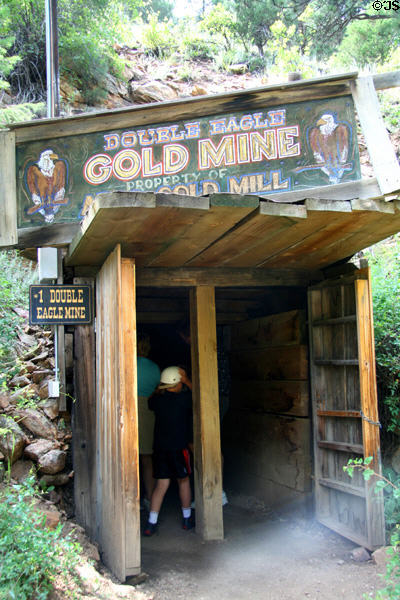 Double Eagle Gold Mine visited by tourists at Argo Gold Mine & Mill. Idaho Springs, CO.
