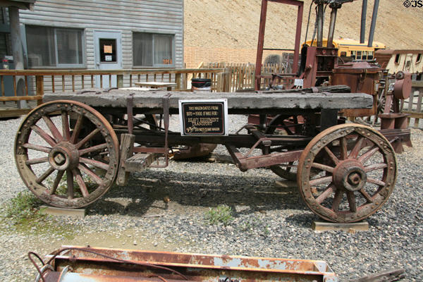 Heavy equipment transport wagon (1870-1899) at Argo Gold Mine & Mill. Idaho Springs, CO.