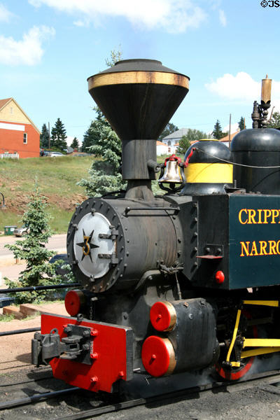 Nose of Cripple Creek Railroad steam locomotive #3. Cripple Creek, CO.