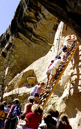 Climb to Balcony House at Mesa Verde National Park. CO.