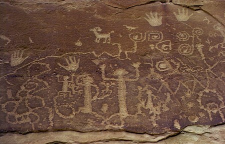 Petroglyphs in Mesa Verde National Park. CO.