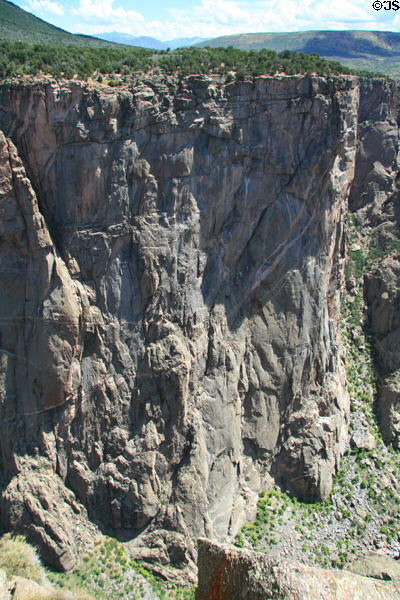 Black Canyon cliff at Gunnison National Park. CO.
