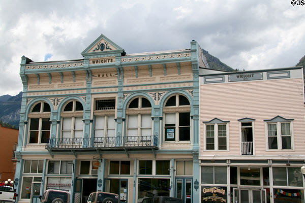 Wrights Hall & Opera House (1888) (472 Main St.) with Mesker Bros. cast iron facade. Ouray, CO. Style: Greek Revival.