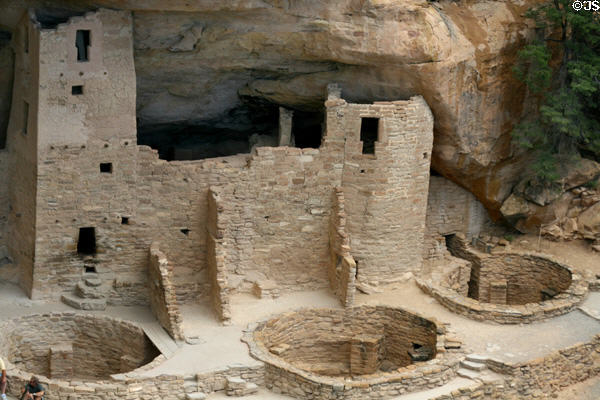 Towers & Kivas of Cliff Palace in Mesa Verde National Park. CO.