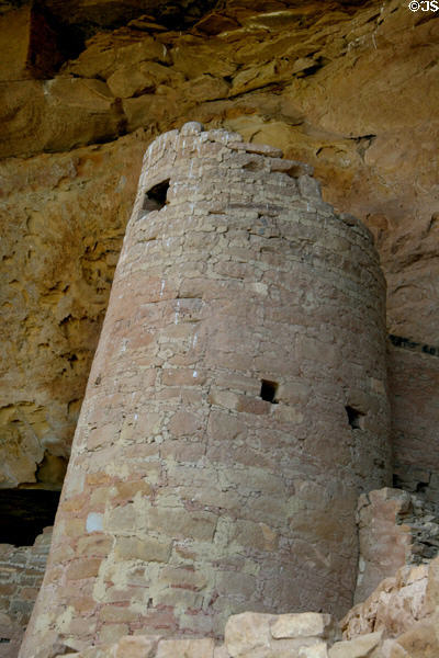 Round tower at Cliff Palace in Mesa Verde National Park. CO.