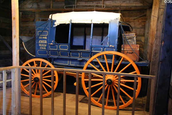 Concord mud wagon made specialized for rough mountain travel (c1870) by Abbot, Downing & Co., Concord, NH, at South Park City. Fairplay, CO.