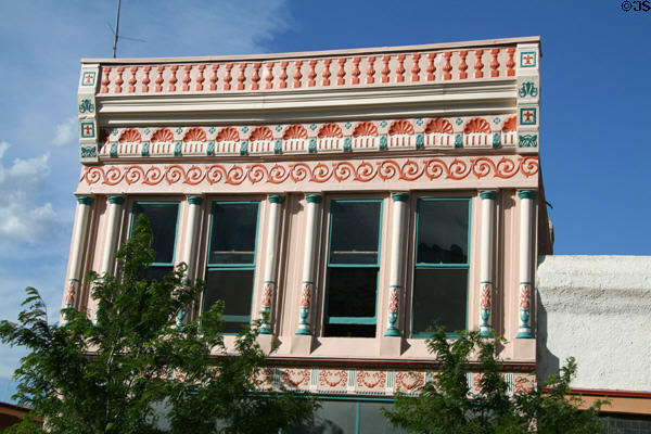 Red & green heritage building front. Salida, CO.