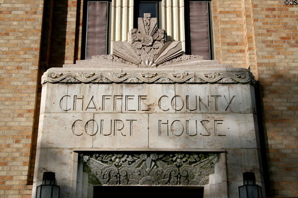 Chaffee County Court House entrance. Salida, CO.