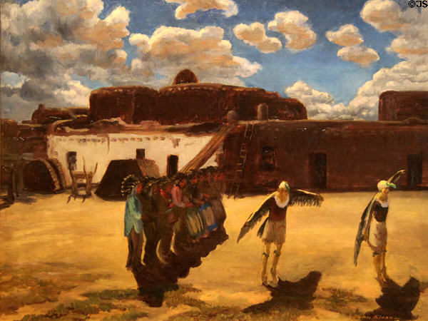 Eagles of Tesuque painting (c1921) by John Sloan at Colorado Springs Fine Arts Center. Colorado Springs, CO.