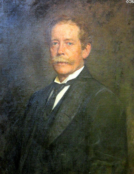 William J. Palmer founder of Colorado Springs portrait at Colorado Springs Pioneers Museum. Colorado Springs, CO.