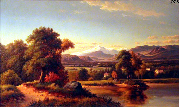 Mountain Landscape painting (c1878) attrib. George Caleb Bingham at Colorado Springs Pioneers Museum. Colorado Springs, CO.