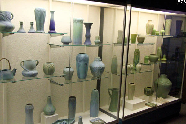 Collection of Van Briggle Pottery at Colorado Springs Pioneers Museum. Colorado Springs, CO.