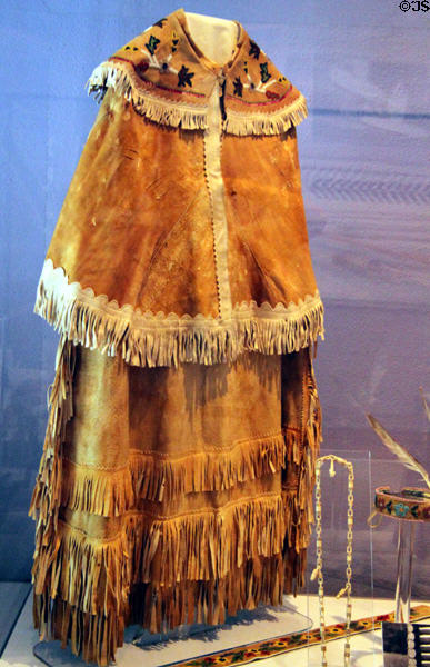 Athbaskan-style woman's cape & skirt (c1900) at Colorado Springs Pioneers Museum. Colorado Springs, CO.