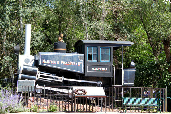 Manitou & Pikes Peak Railway steam locomotive by Baldwin Locomotive Works of Philadelphia. Manitou Springs, CO.
