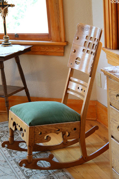 Rocking chair in Arts & Crafts style at Miramont Castle. Manitou Springs, CO.