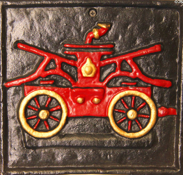 Fire insurance plaque (1785) from Cincinnati in fire museum at Miramont Castle. Manitou Springs, CO.