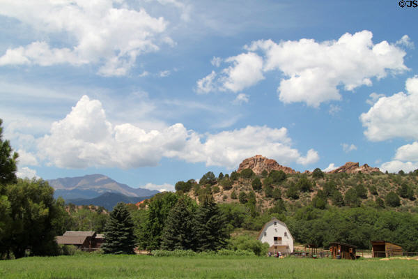 Rock Ledge Ranch Historic Site open air museum depicts life in Pikes Peak region. Colorado Springs, CO.