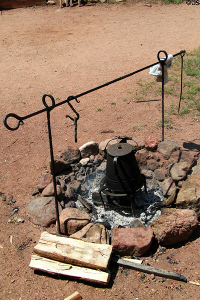 Fire pit at 1860's Galloway Homestead at Rock Ledge Ranch Historic Site. Colorado Springs, CO.