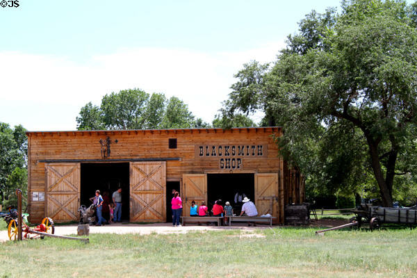 Blacksmith shop at Rock Ledge Ranch Historic Site. Colorado Springs, CO.