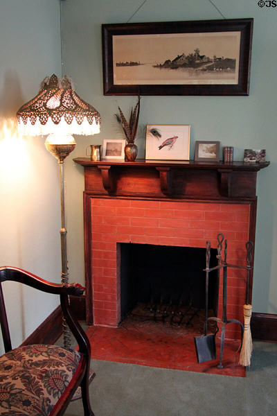 Upstairs fireplace at Orchard House at Rock Ledge Ranch Historic Site. Colorado Springs, CO.
