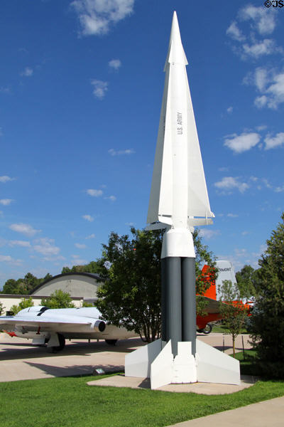 Western Electric MIM-14 Nike Hercules surface-to-air missile (1958) at Peterson Air & Space Museum. Colorado Springs, CO.