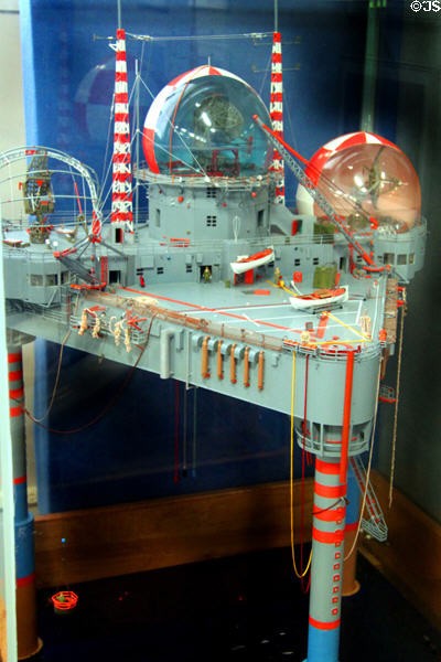 Model of USAF Texas Tower Early Warning Radar System (1955-63) at Peterson Air & Space Museum. Colorado Springs, CO.