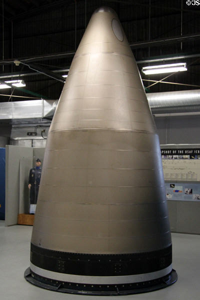 Peacekeeper ICBM nose cone (1988-2005) at Peterson Air & Space Museum. Colorado Springs, CO.