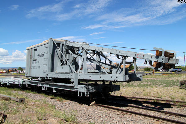 Heritage Denver & Rio Grande Western RR pile driver at Cumbres & Toltec Scenic Railroad. Antonito, CO.